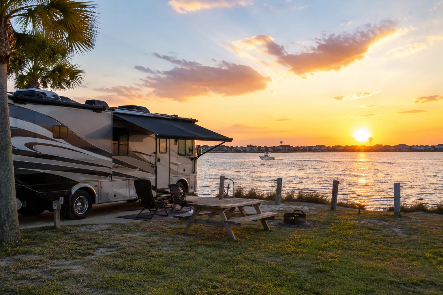 Waterfront RV camping