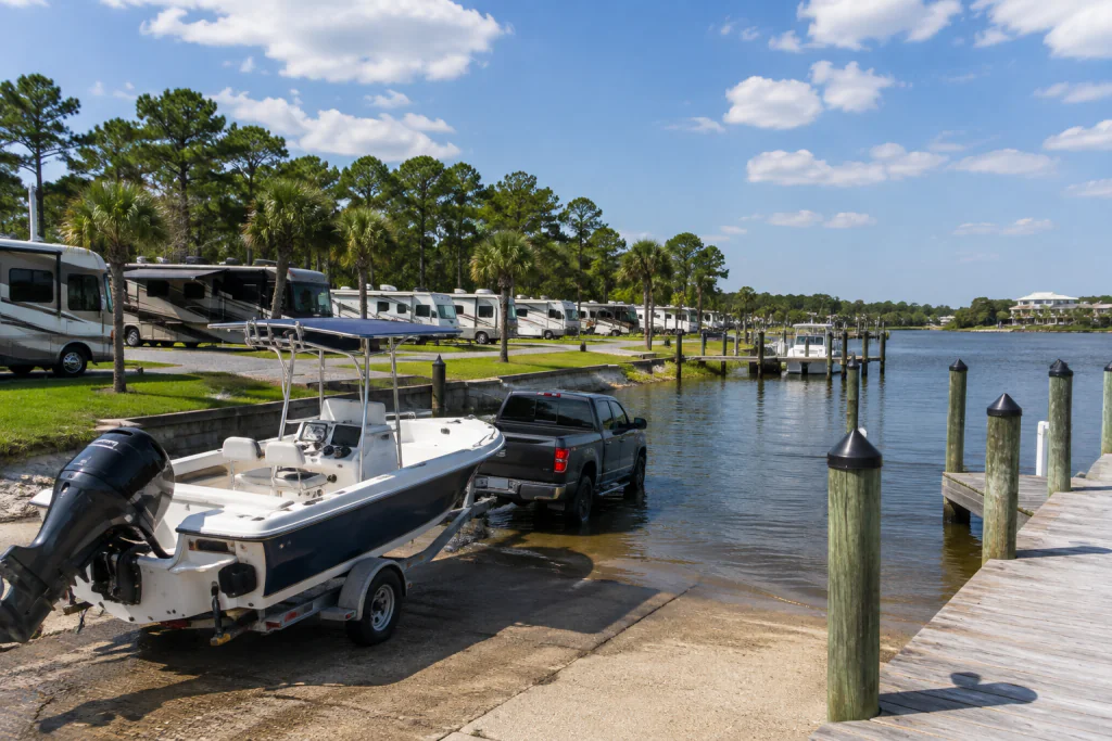 RV park with private boat launch